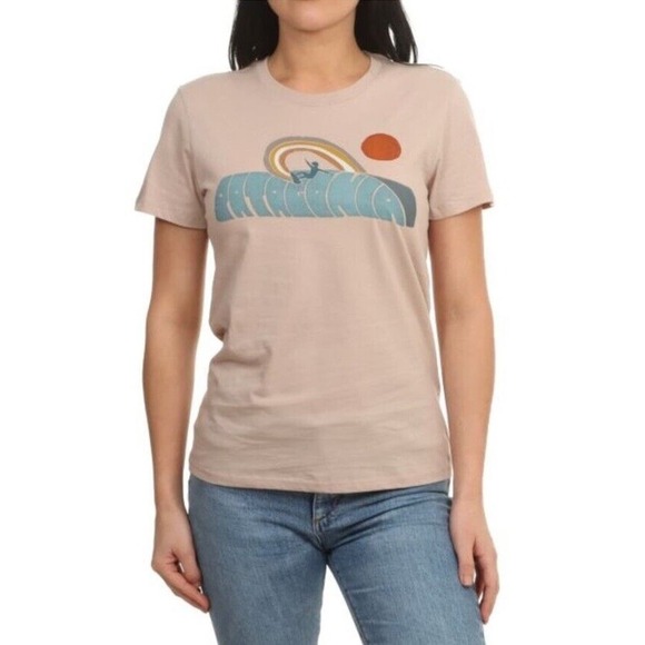 Patagonia Tops - Patagonia Rainbow Surf Rail Organic Cotton Tee Shirt Top Shroom Taupe Size S